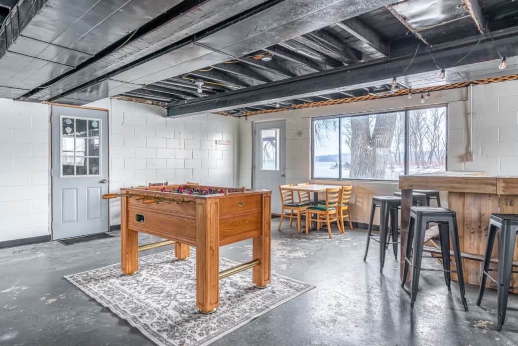 Enjoy the river views while you unwind in the game room