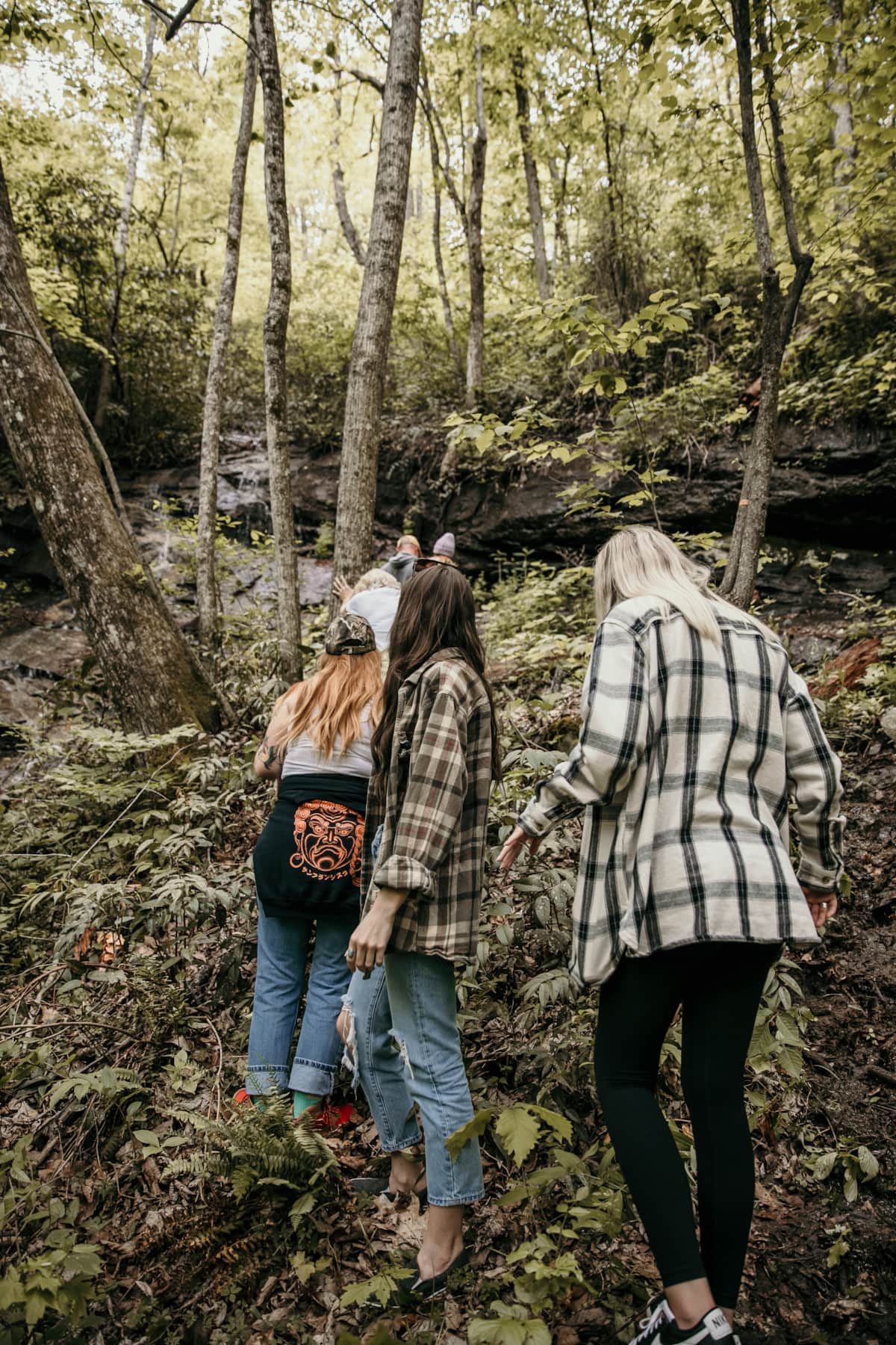Hiking to waterfall and cliff