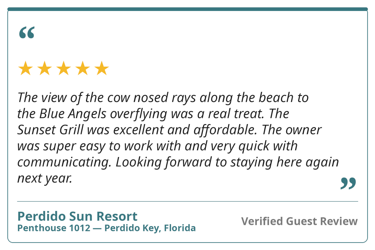 Perdido Sun Resort Unit  1012 Review