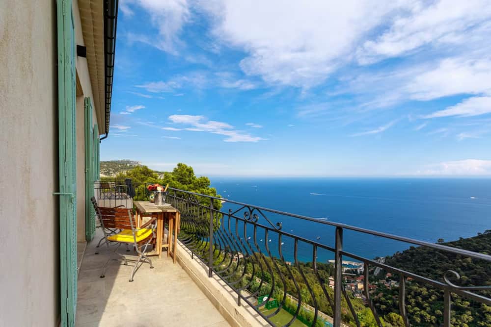 Terrace of Apartment Three laid for two above the bay