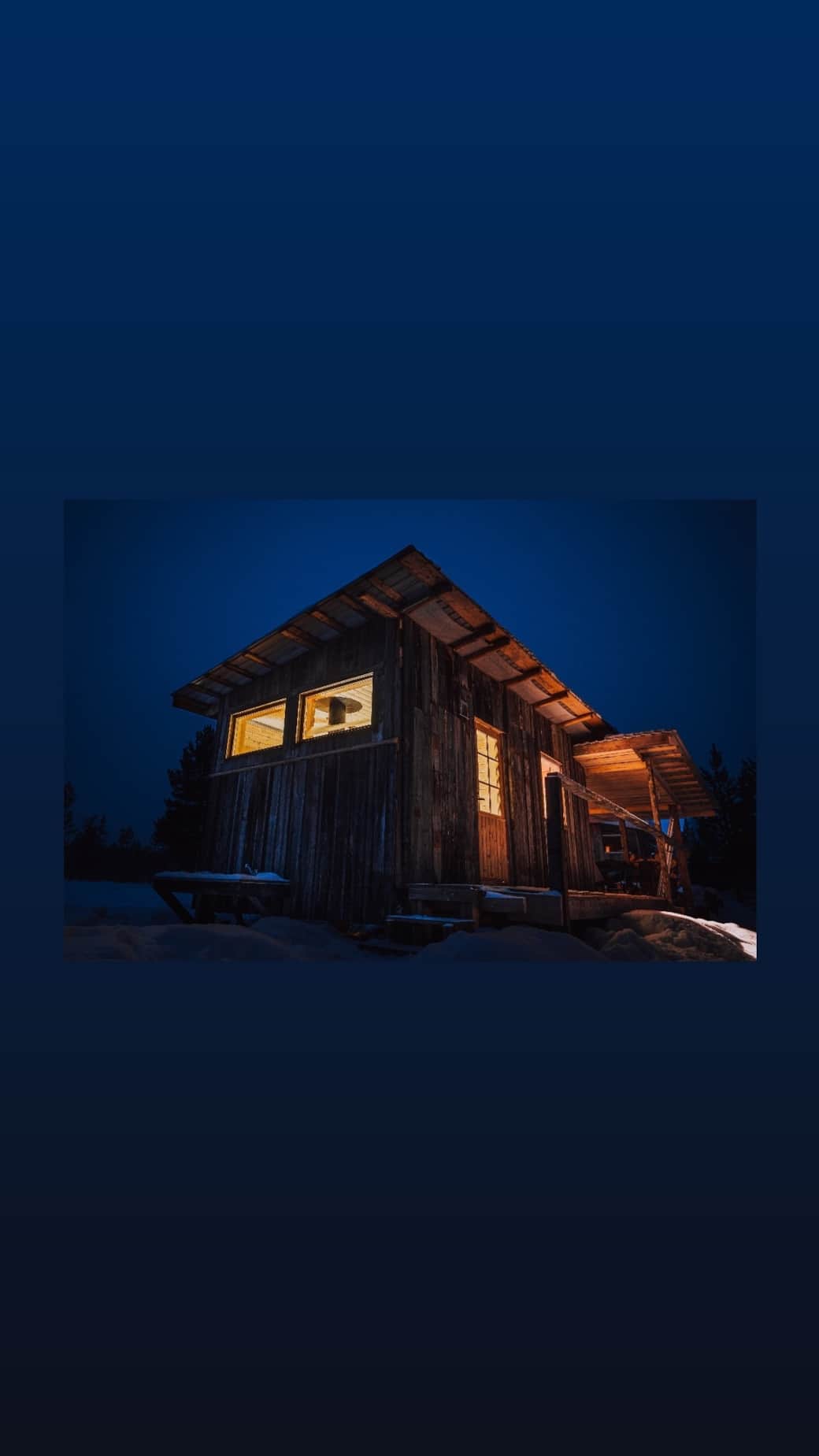 Sauna in the evening.