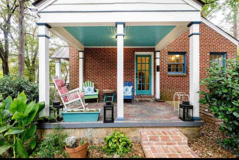 Amazing Southern porch.  Kick up your feet.  Enjoy a beverage.  Watch the alpacas and llamas roam the back yard.