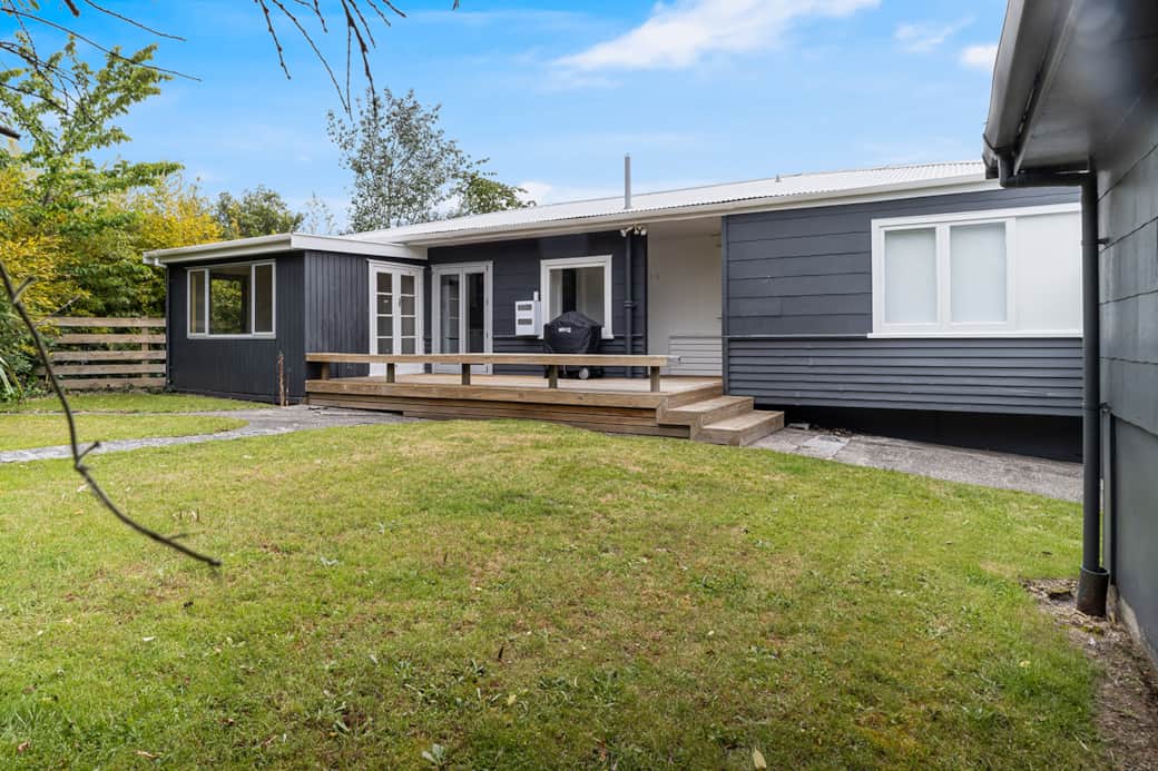 Fully fenced backyard and two nearby playgrounds - ideal for families to relax and play.