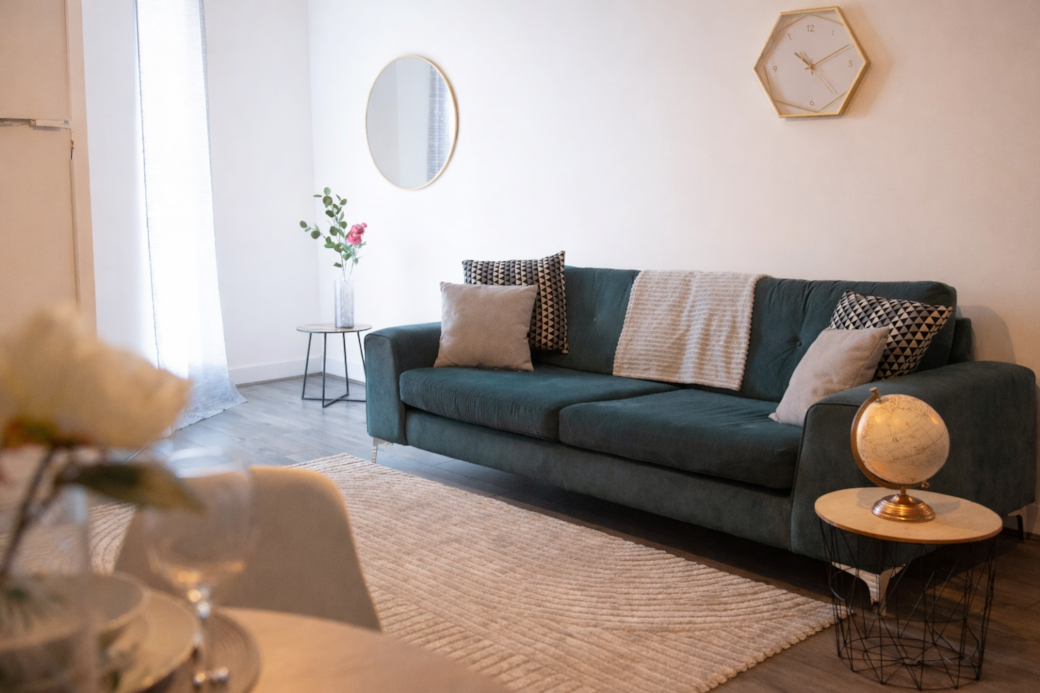 cosy seating area with soft lighting
