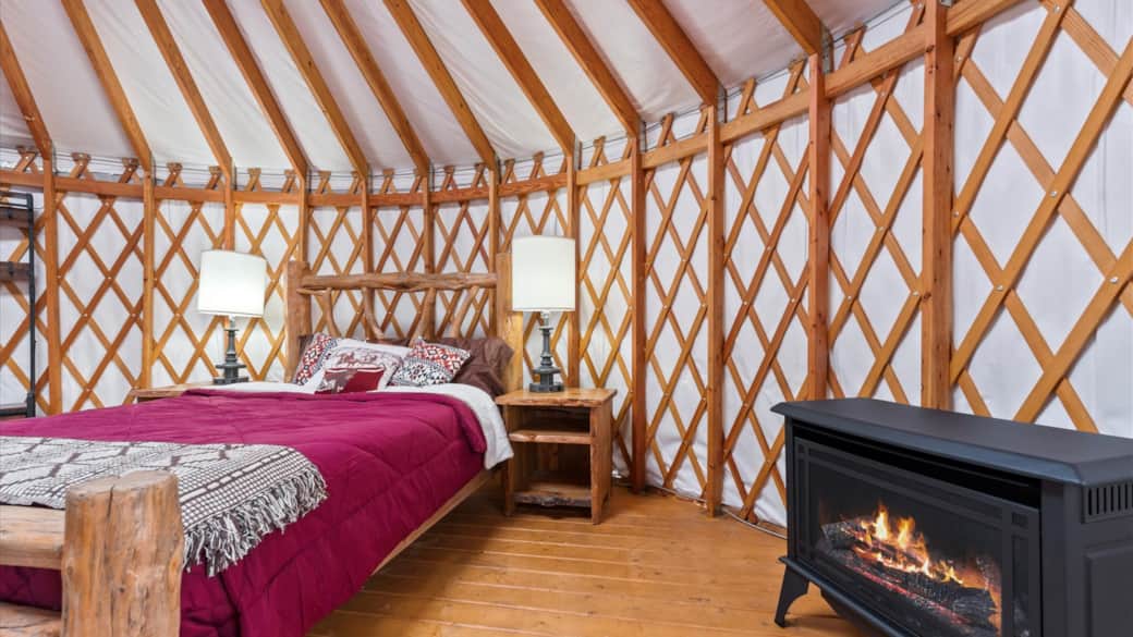 Yurt 2 Bed and Fireplace