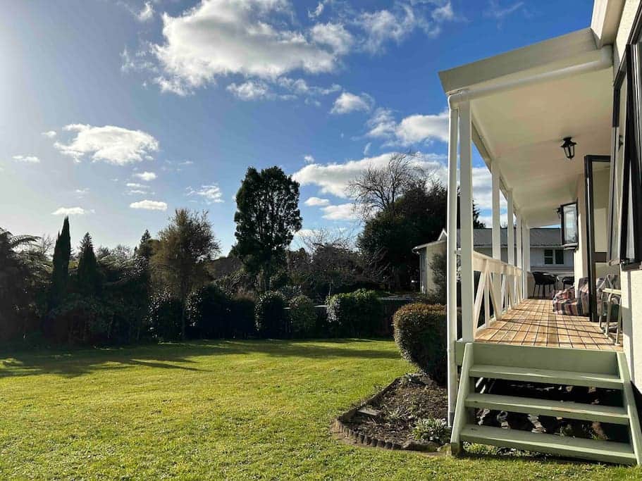 A large safe and secure back yard. Perfect for the kids or the adults to play.