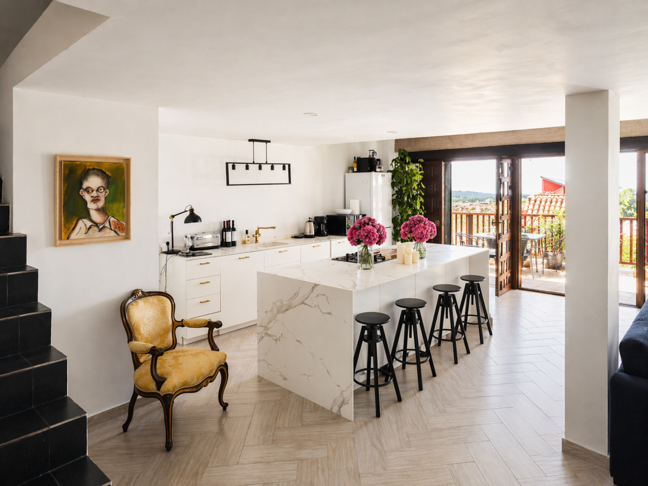 Kitchen with island