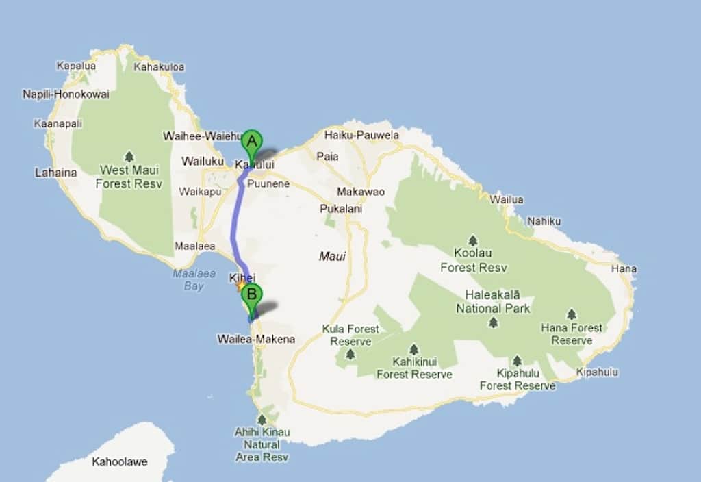 Arial Map of Kihei Kai Nani Location