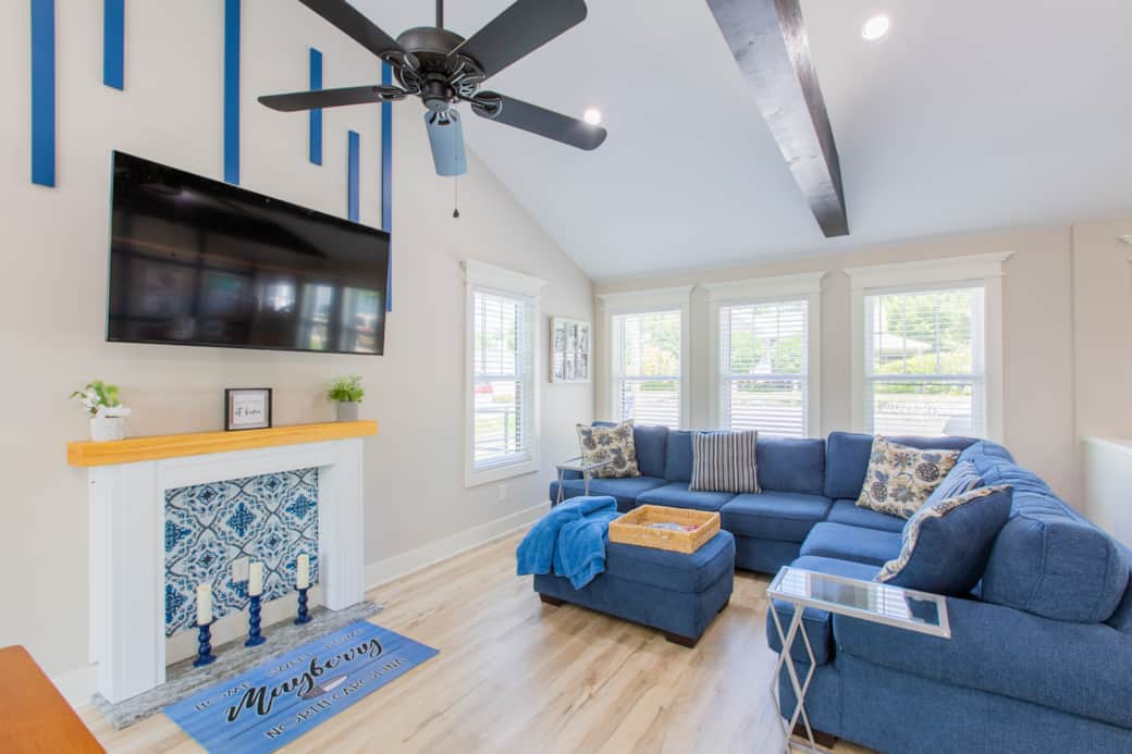 The Open Concept Design with a Vaulted Ceiling is Bathed in Natural Light