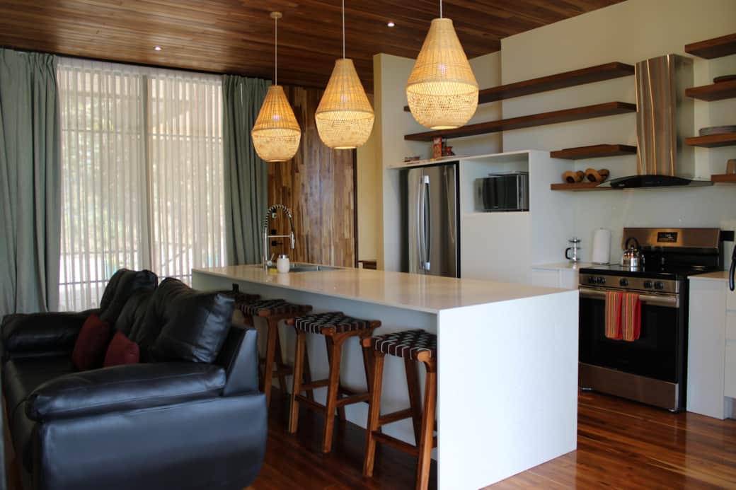 kitchen and living room