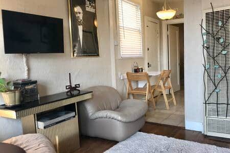Living room and dining area