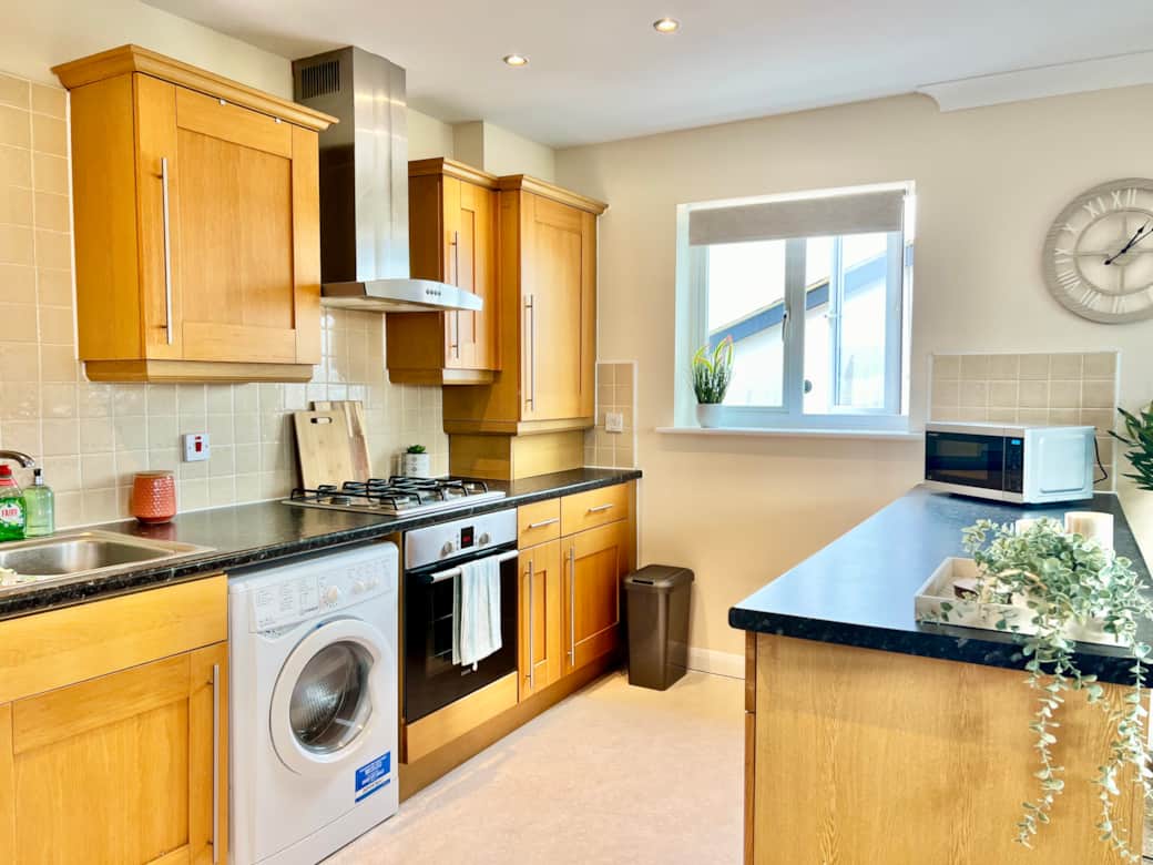 Kitchen - Washer dryer, microwave