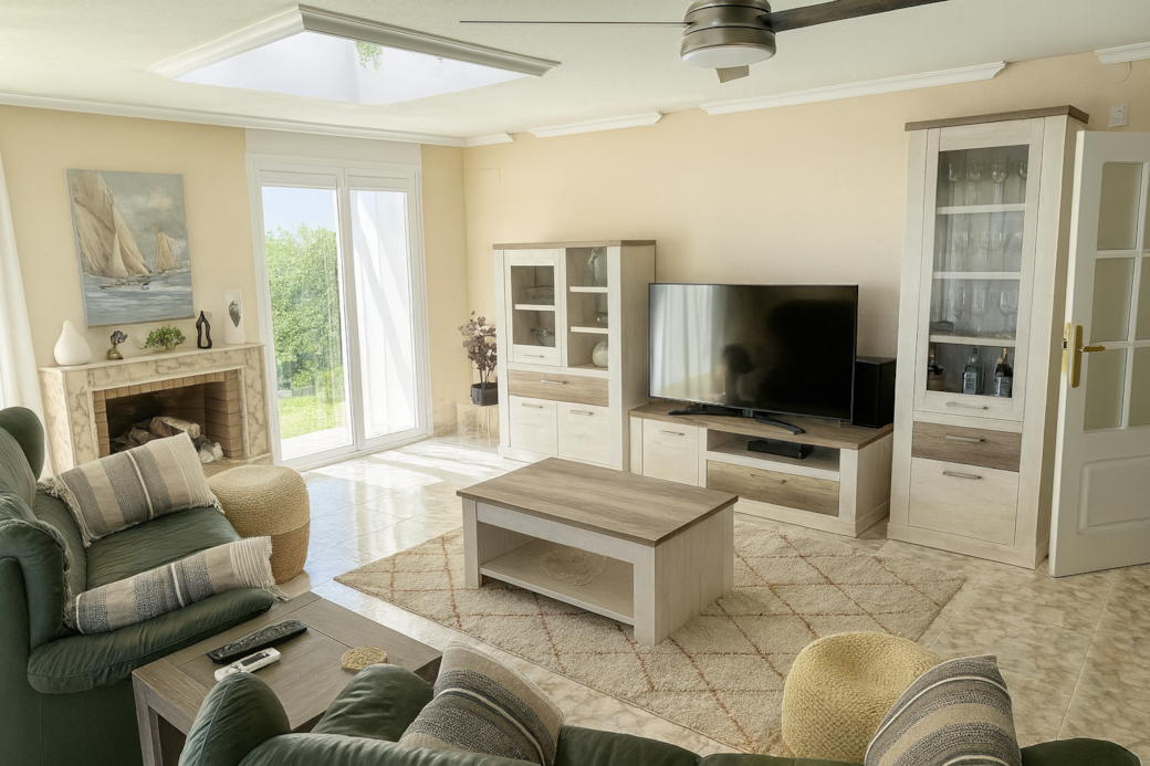 Spacious open plan living area 