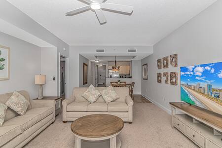 Living room view showcasing the open floor plan with lots of space!