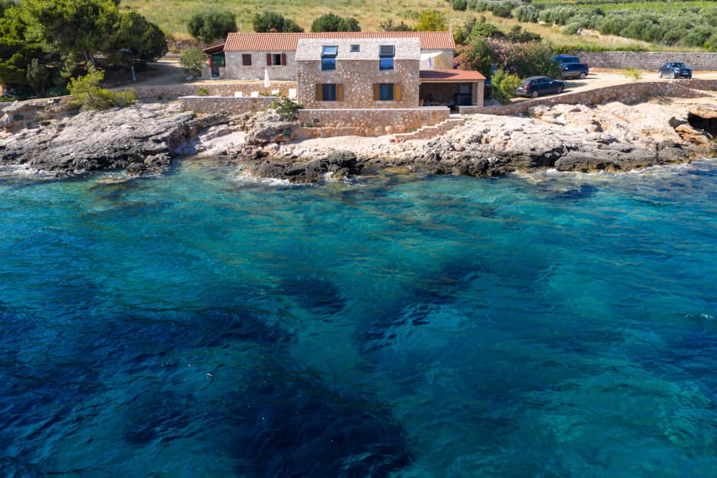 Bogić Kuća | Stunning Seaside Villa Aerial View, Zavala