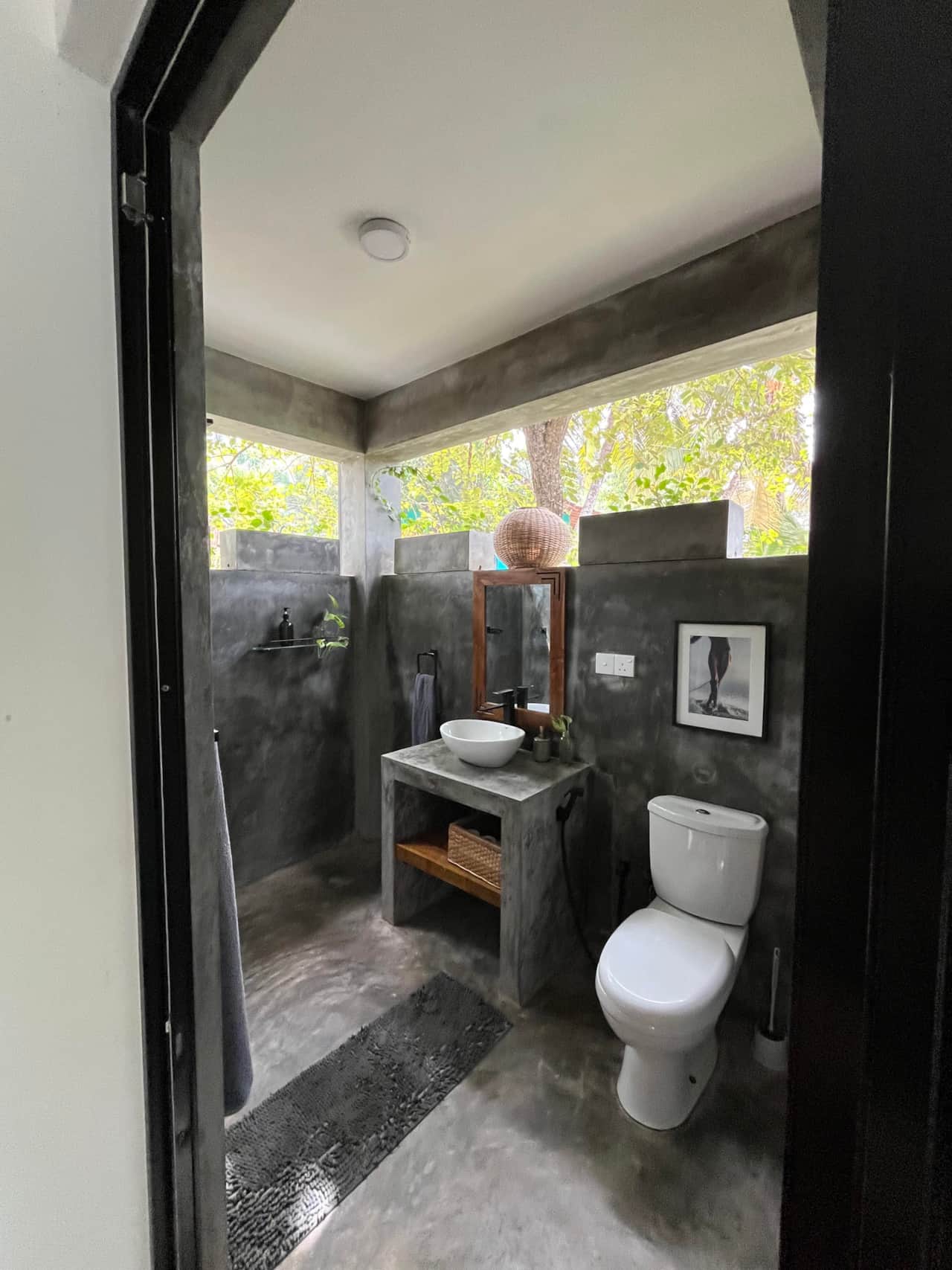 Open air bathroom
