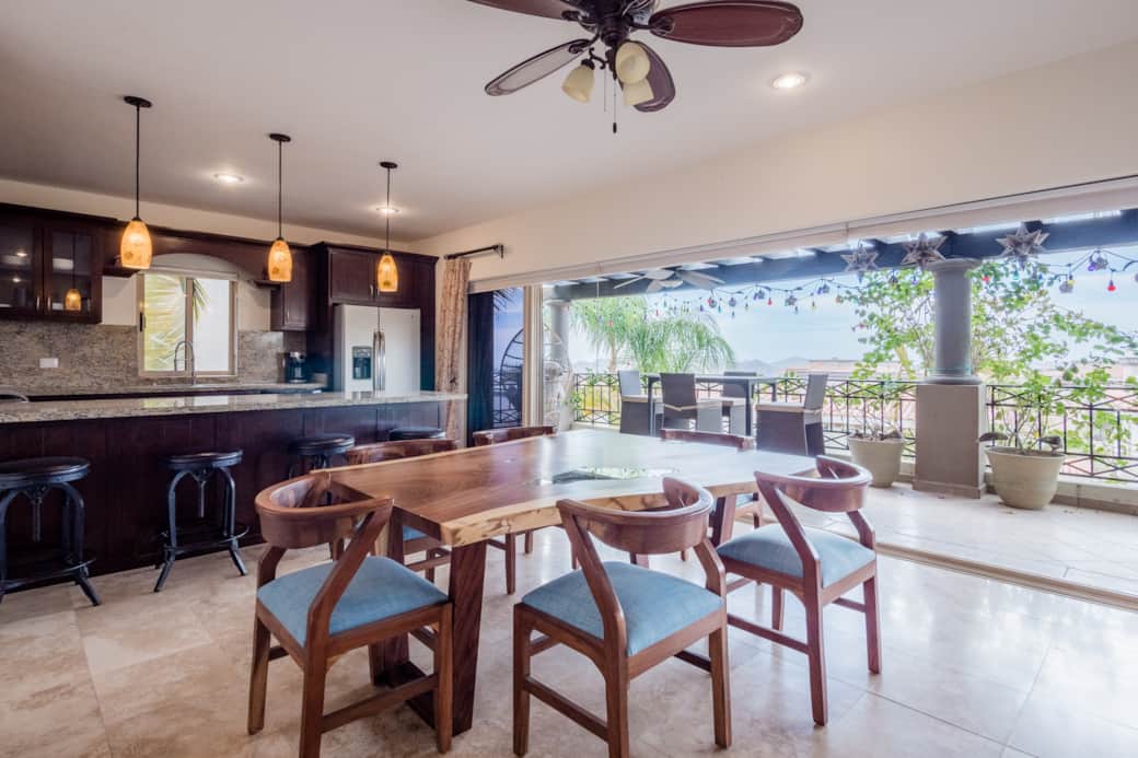Dining room with an ocean view