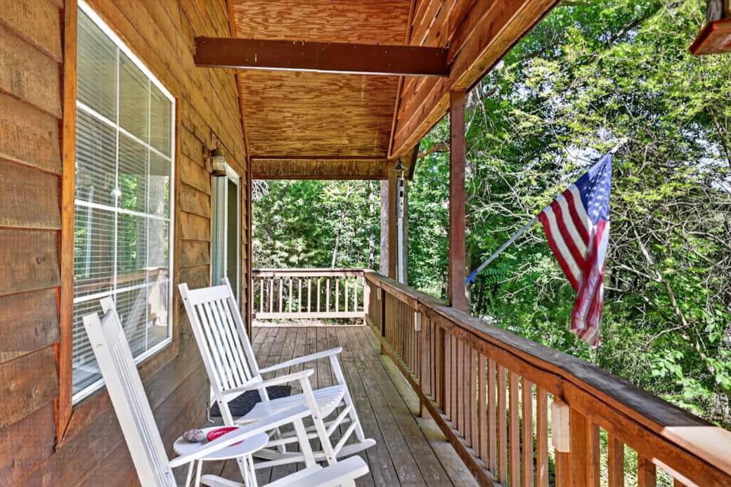 relax while rocking on the covered porch