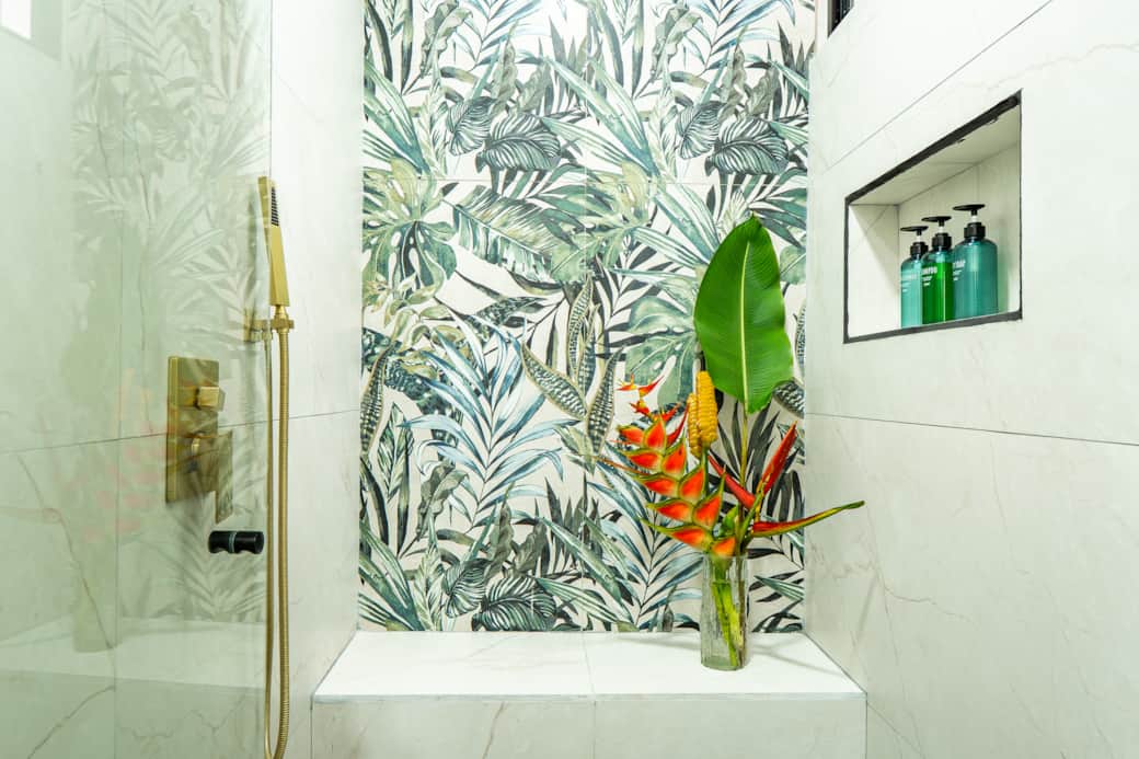 This spa-inspired shower invites you to slow down and recharge