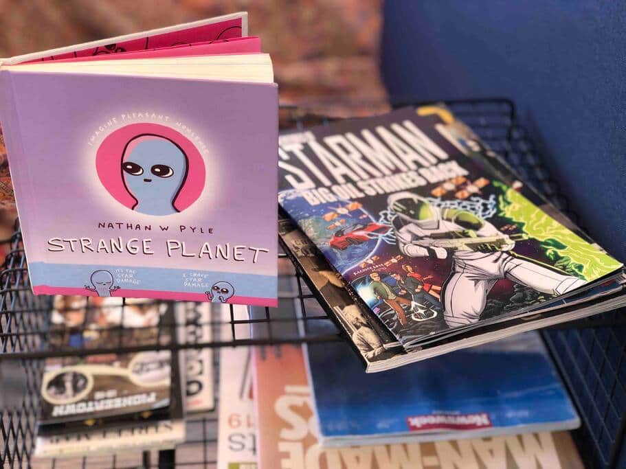 Books, local Menus and board games