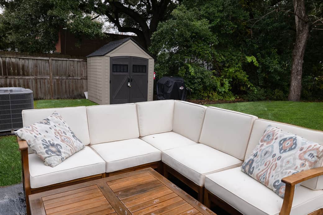 Patio in the backyard