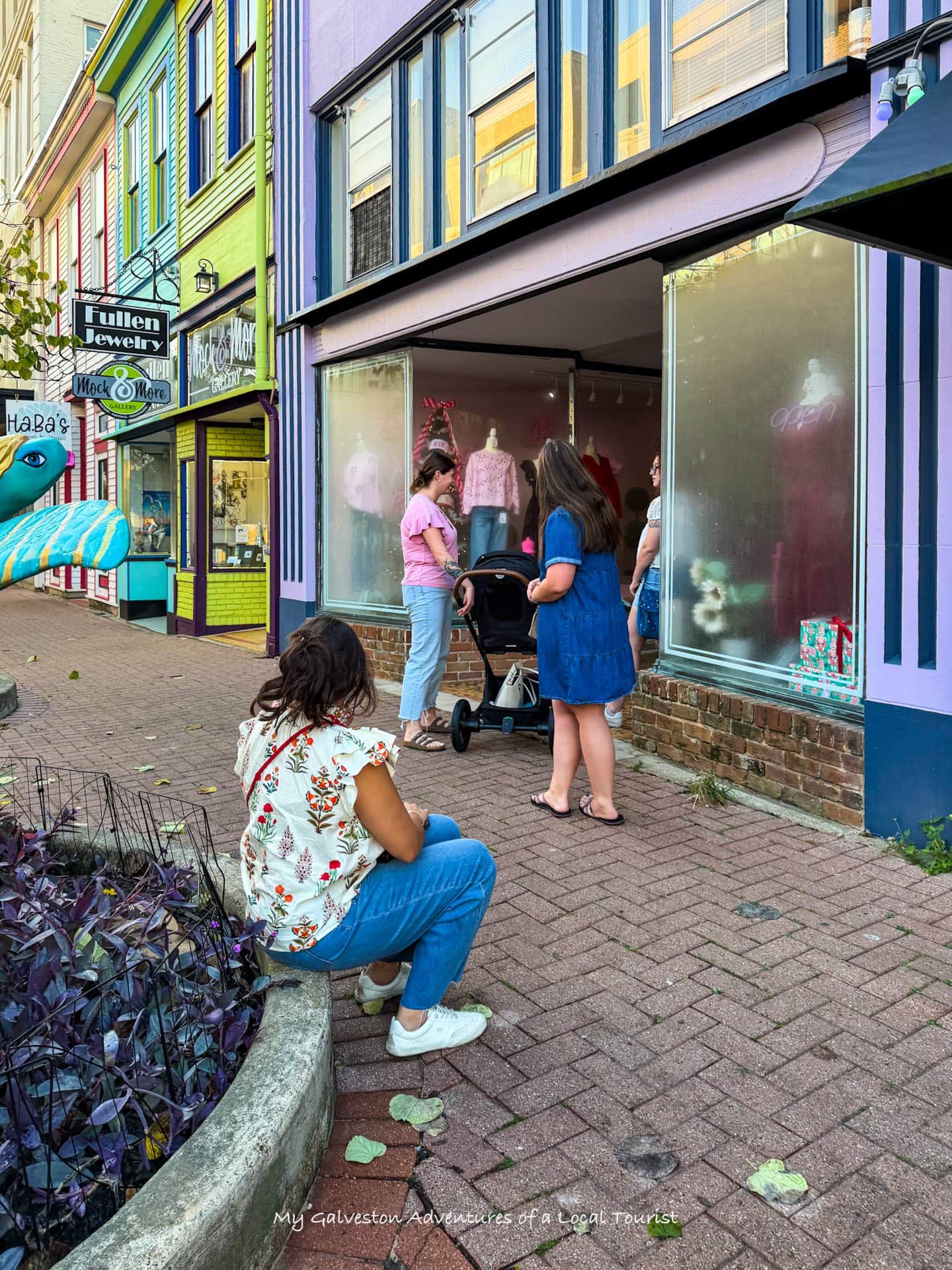 Historic Strand District in Galveston Texas with trendy boutiques for all price points