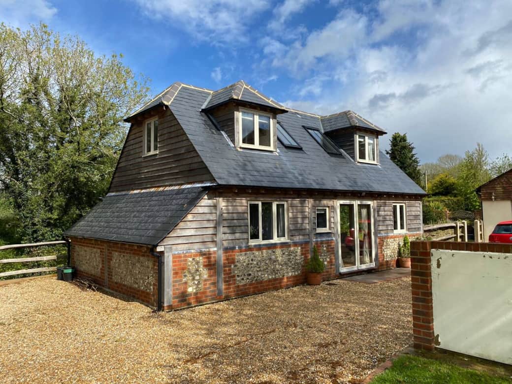 Front left side of cottage