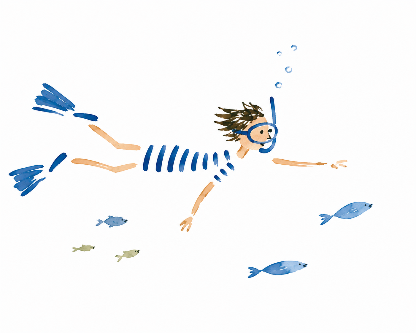 Child snorkelling in the Mediterranean