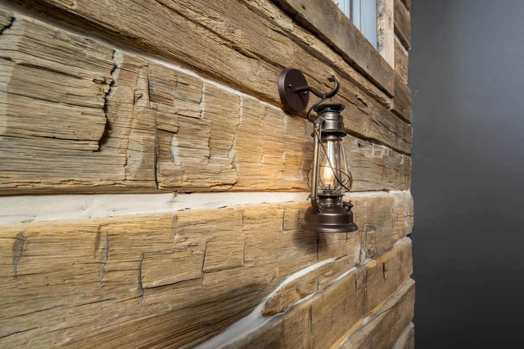 Reclaimed, hand hewn White Oak