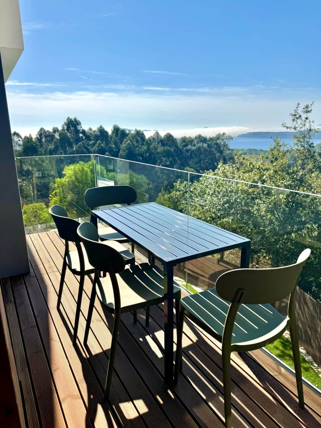 Savor meals outdoors with stunning sea views and the scent of forest around you Savor meals outdoors with stunning sea views and the scent of forest around you
