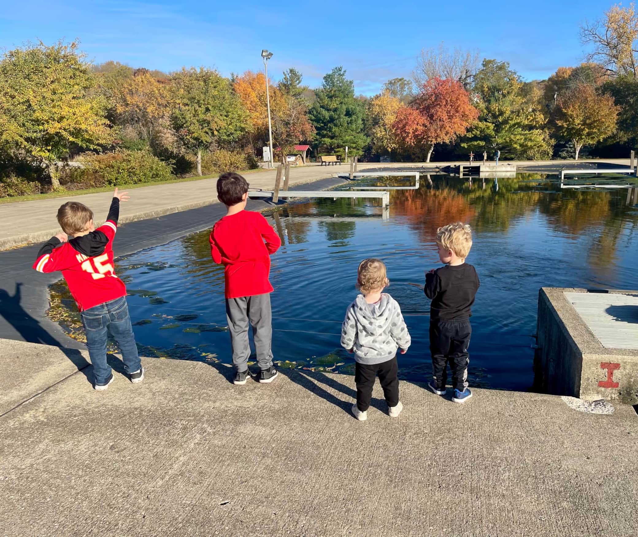 Don't forget your quarters when bringing the kids to the Fish Hatchery for fish food!