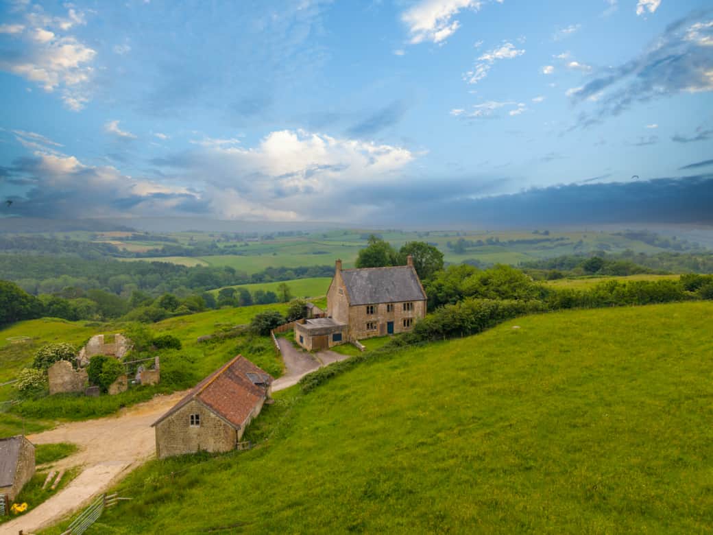 Farmhouse in Rewilding Landscape