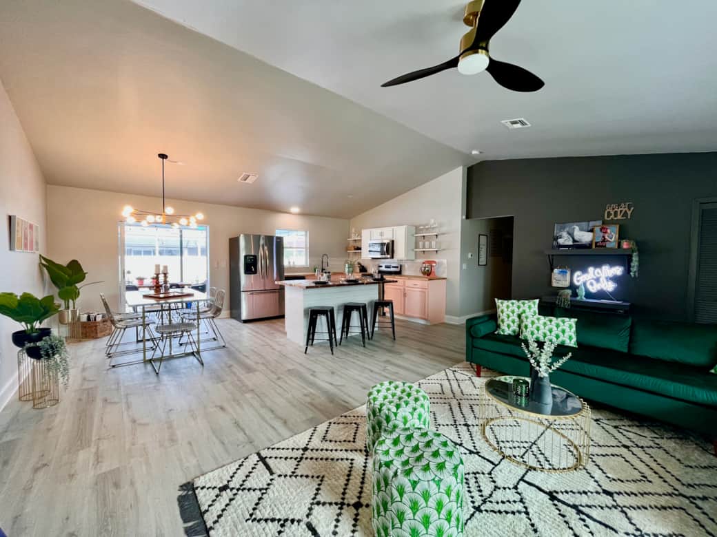 Living, Dining, Kitchen