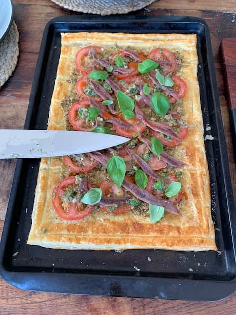 Tomato & anchovy tart