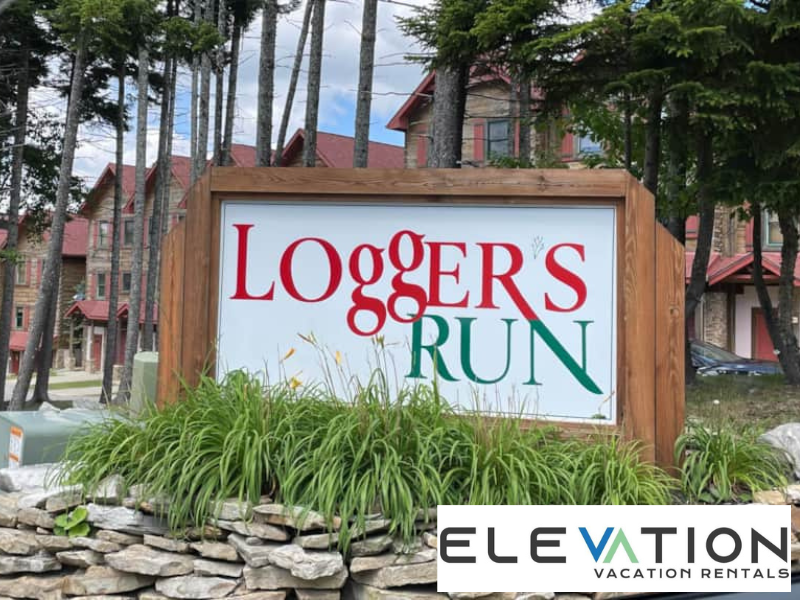 Elevation Vacation Rentals - Loggers Run Sign+