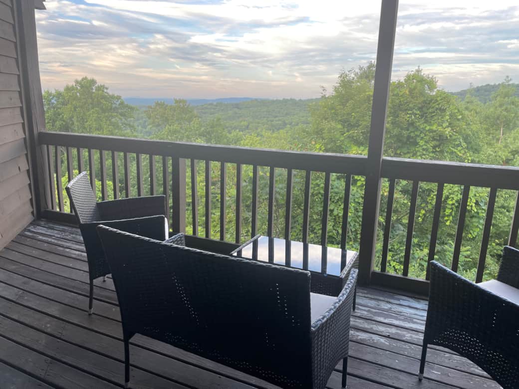 Summer private deck with new porch furniture