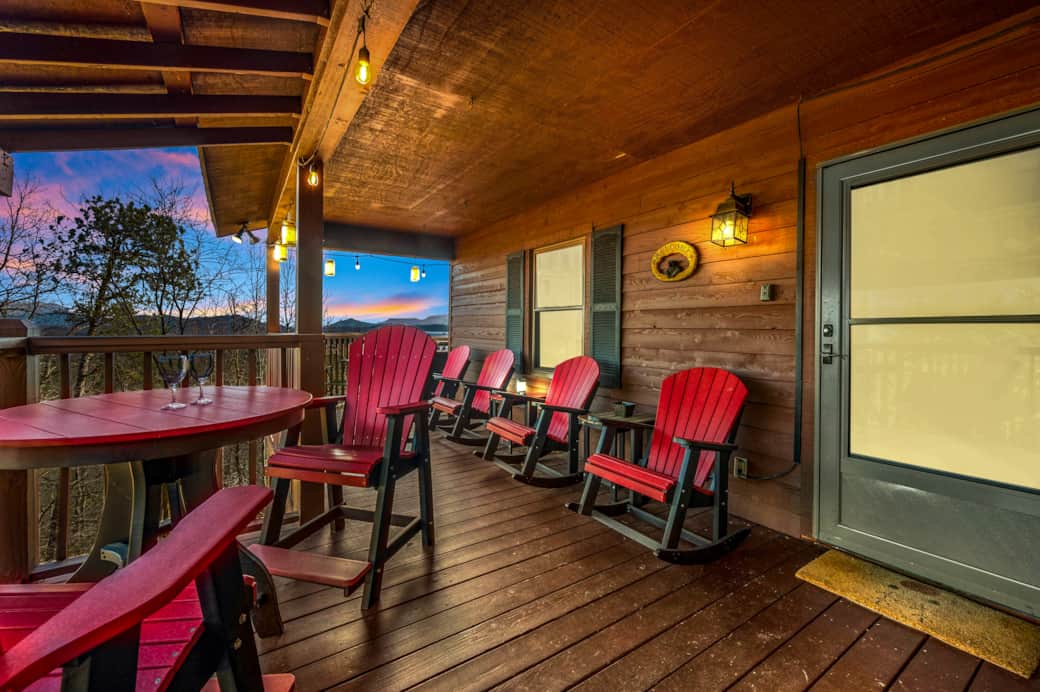 Deck Views Under String Lights