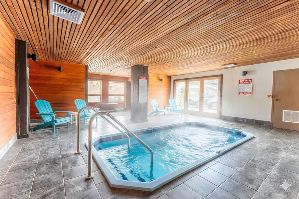 Relax those tired legs in this huge hot tub!