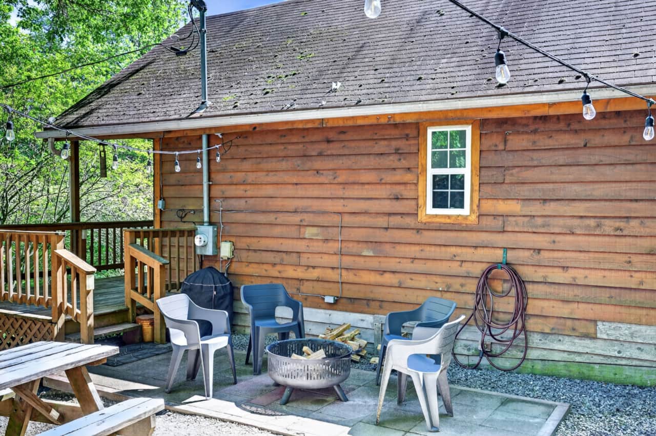 share smores and stories around the fire pit