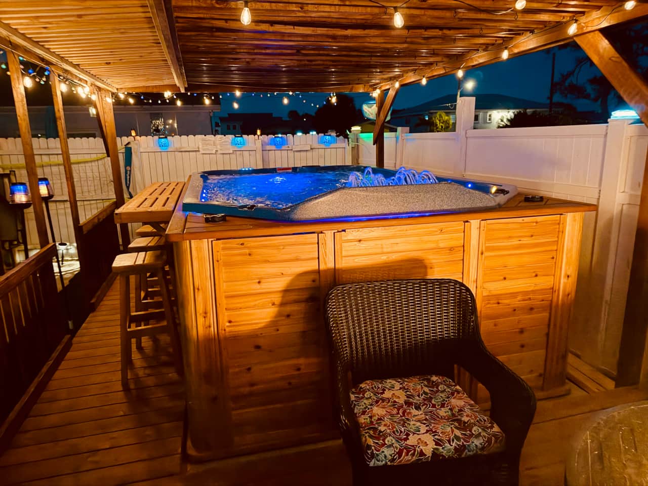 Covered gazebo and evening gathering area