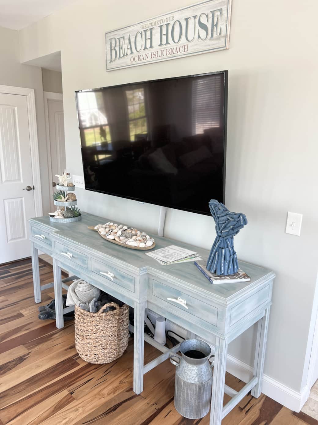 Living room equipped with YouTube TV and available streaming services
