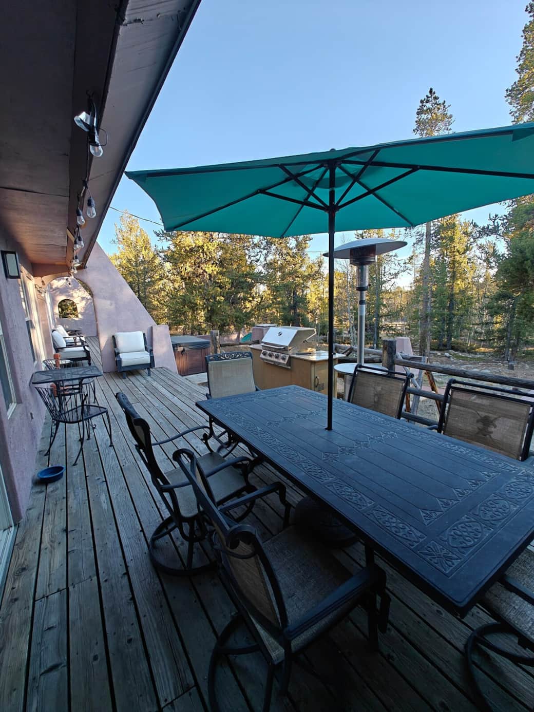 Grill out on the back deck with the included gas BBQ grill