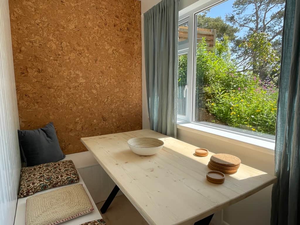Dining area with picture windows