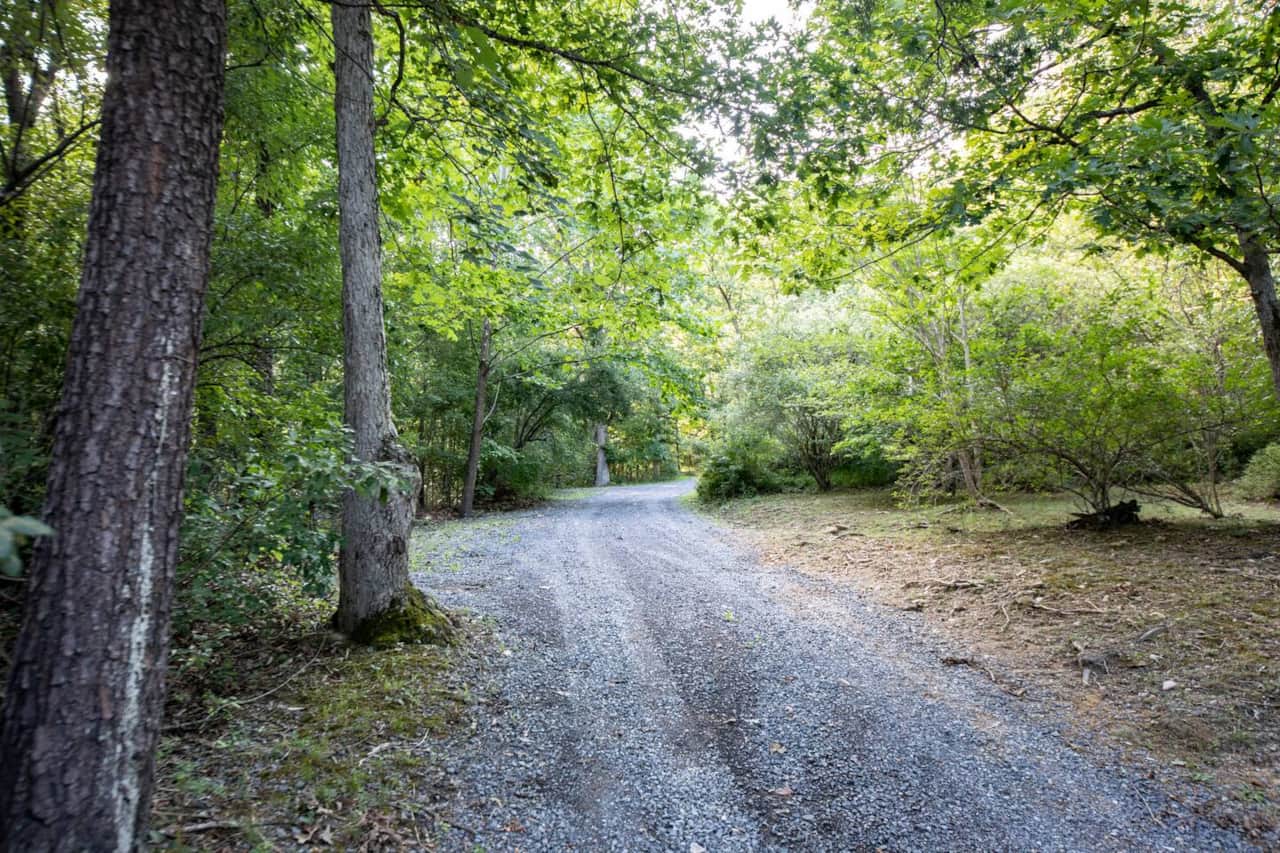 peaceful scenery surrounds you and stress fades away as you come up the driveway to the cabin