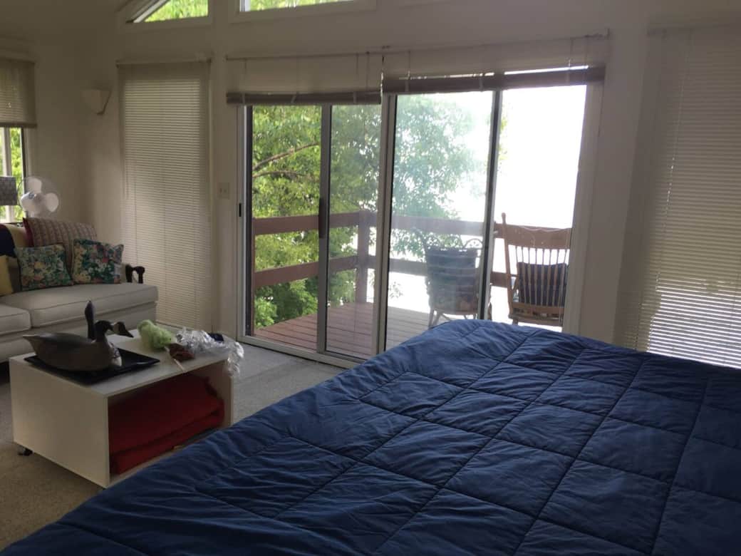 Master Bedroom 2nd pic of same bed with terrace view about 32 fee from ground