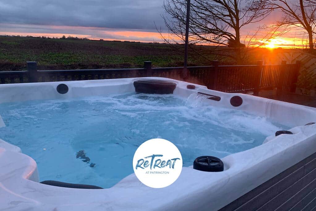 Hot Tub as the sun sets Hot Tub as the sun sets
