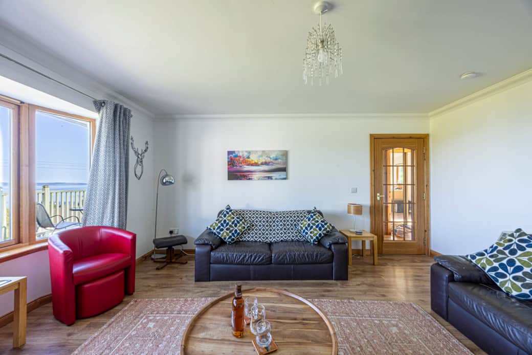 Living room with great view over Small Isles Bay