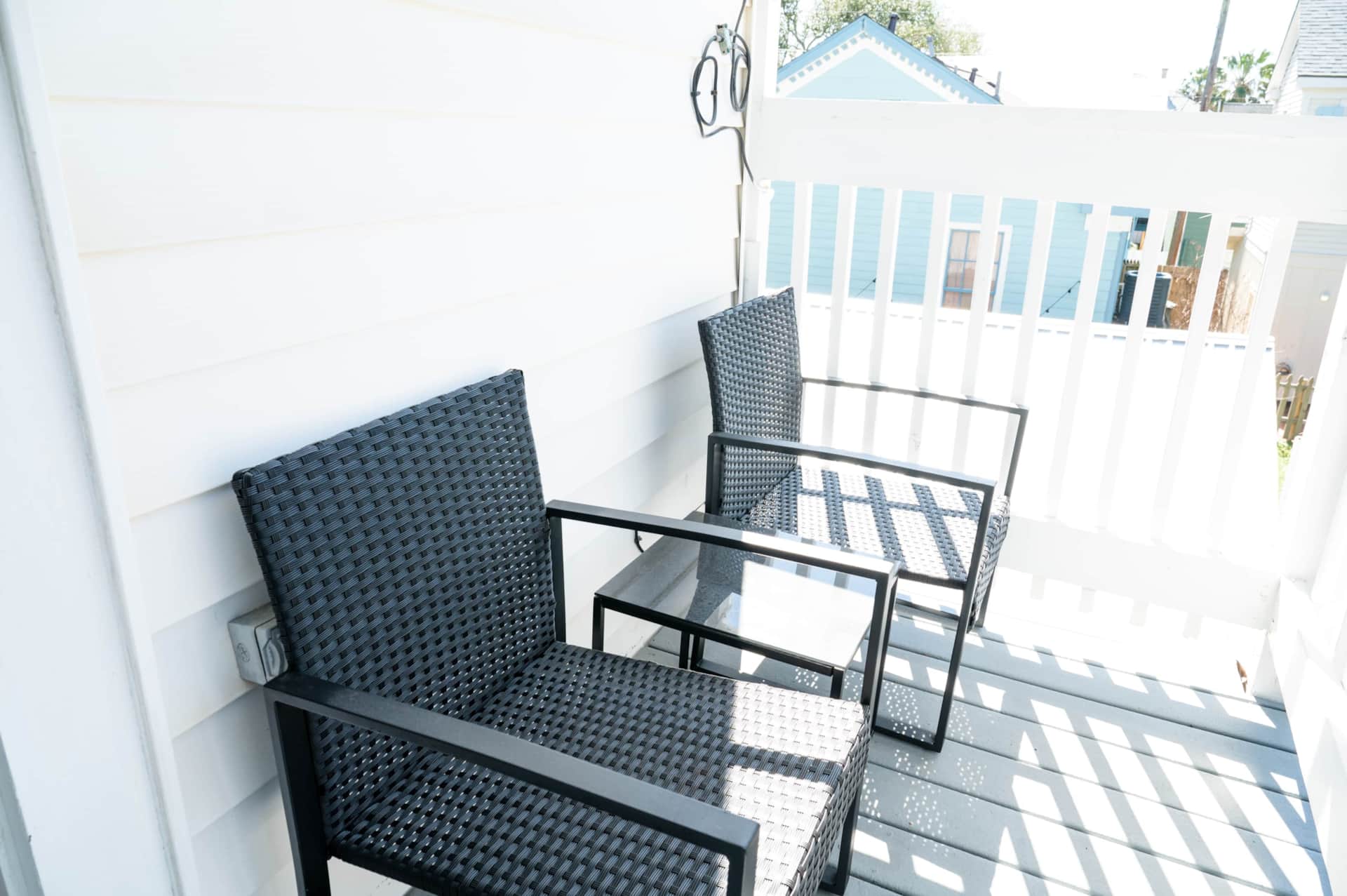 Private balcony off the primary bedroom.
