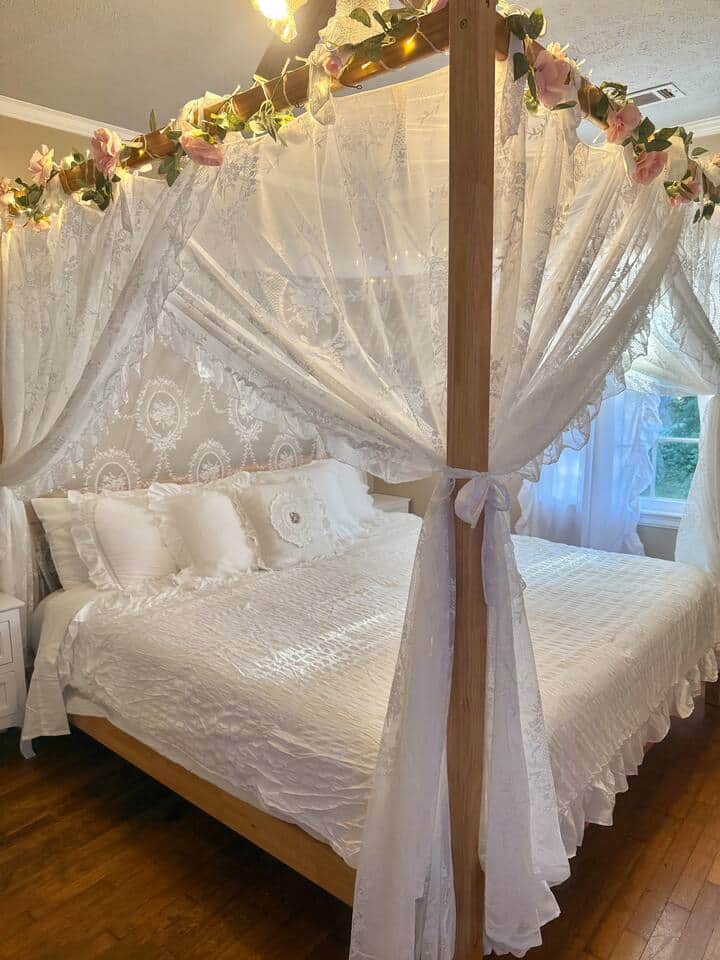 These drapes can also be closed for privacy, it also acts as a mosquito net to ensure you have a comfortable sleep straight