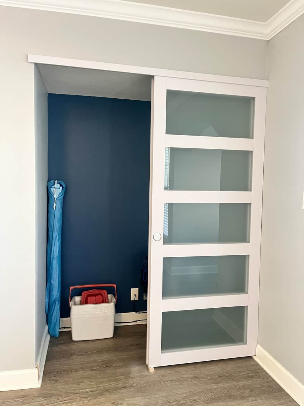 New closet added to living room for beach chairs / umbrella/ cooler/ beach cart 